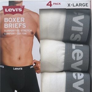 NEW Levi's Men's Boxer Briefs 4-Pack - White and Gray Size XL